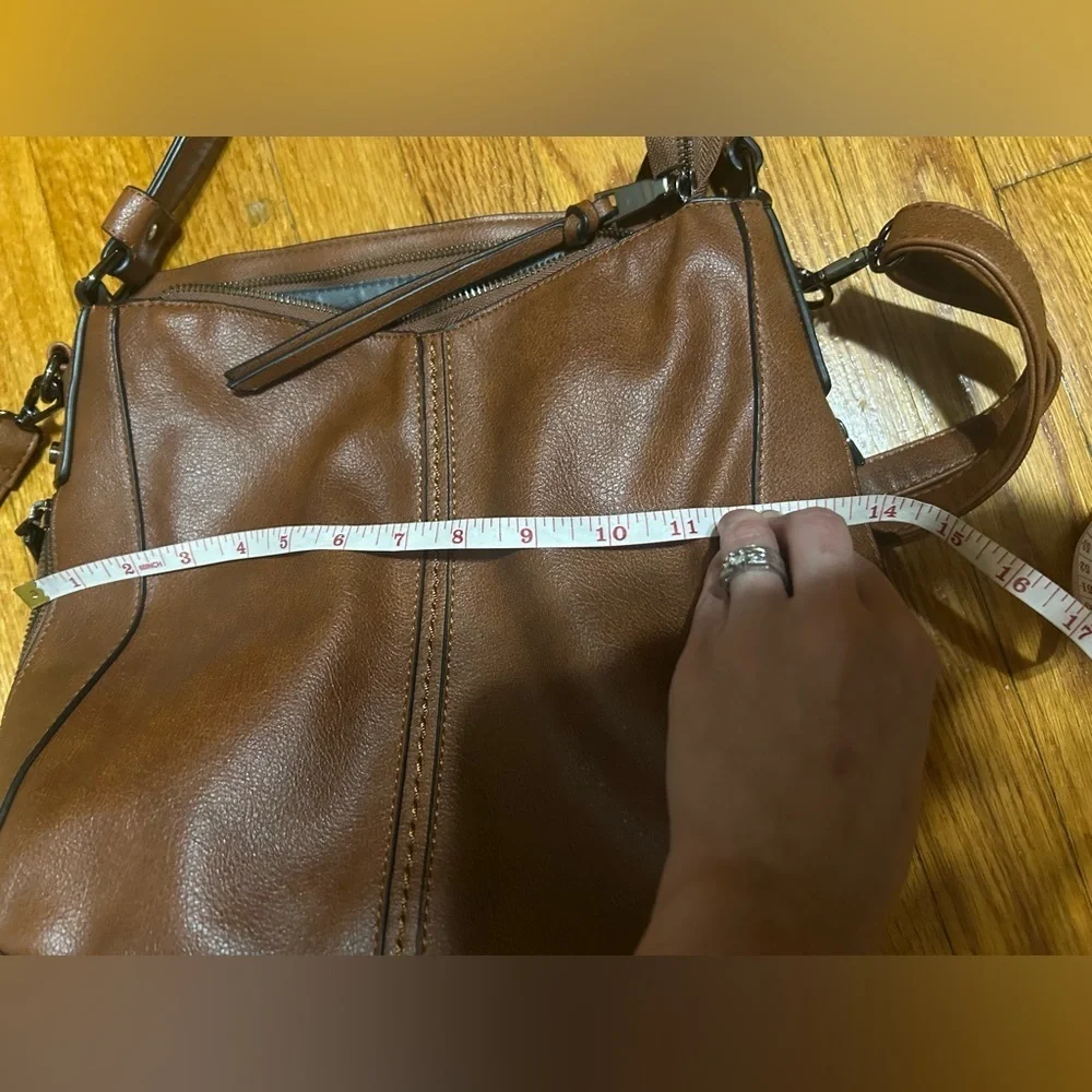 Realer Hobo Shoulder Bag Purse Vegan Leather Camel Brown Everyday Wear Casual